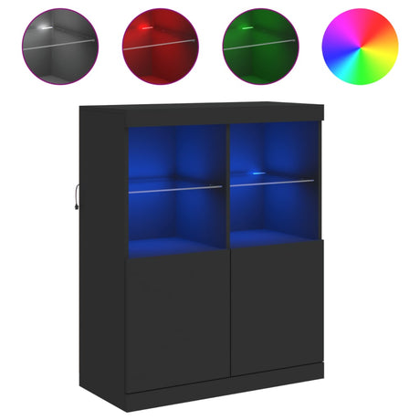 Sideboard With Led Lights 81X37X100 Cm