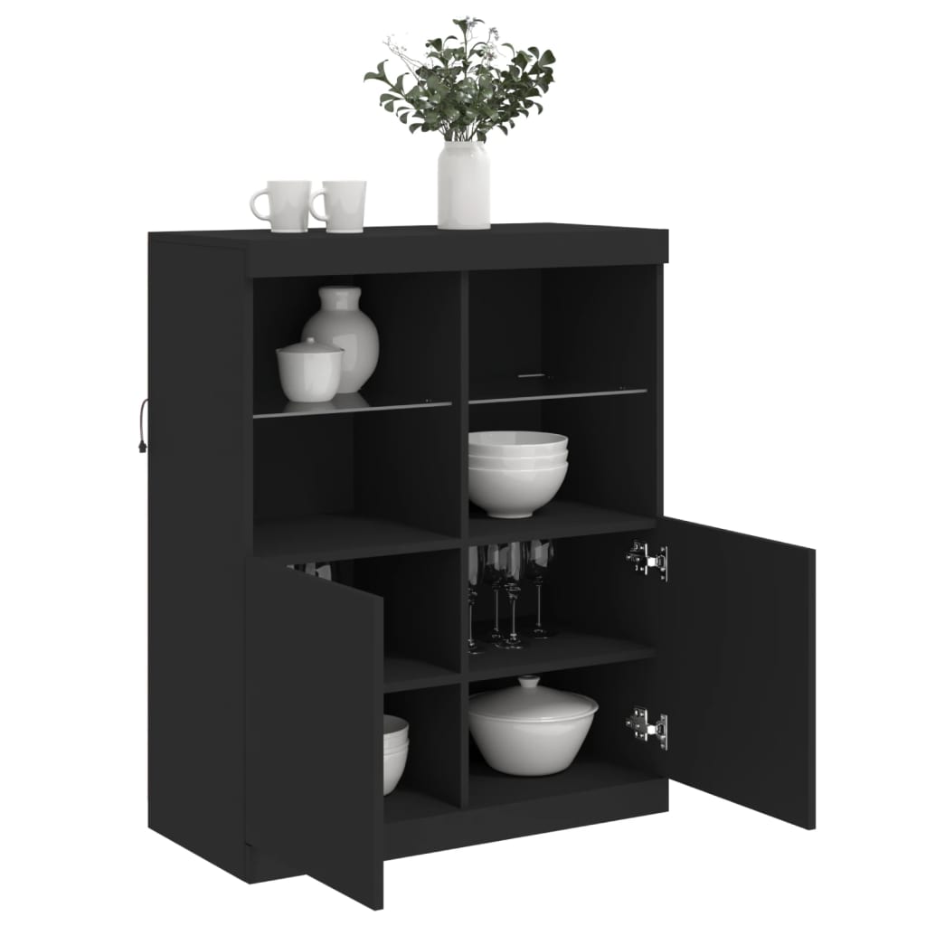 Sideboard With Led Lights 81X37X100 Cm