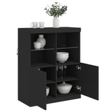 Sideboard With Led Lights 81X37X100 Cm