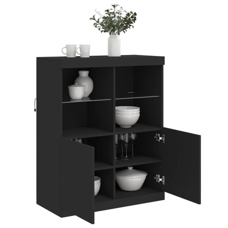 Sideboard With Led Lights 81X37X100 Cm