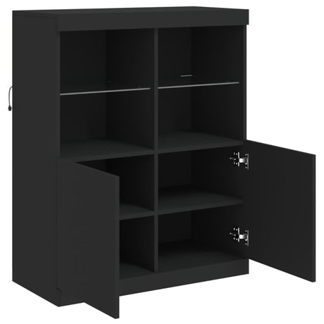 Sideboard With Led Lights 81X37X100 Cm