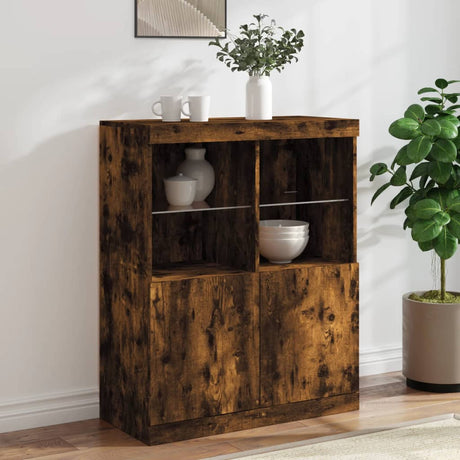 Sideboard With Led Lights 81X37X100 Cm