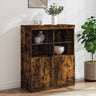 Sideboard With Led Lights 81X37X100 Cm