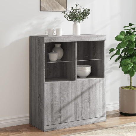 Sideboard With Led Lights 81X37X100 Cm