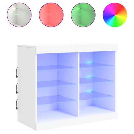 Sideboard With Led Lights 81X37X67 Cm