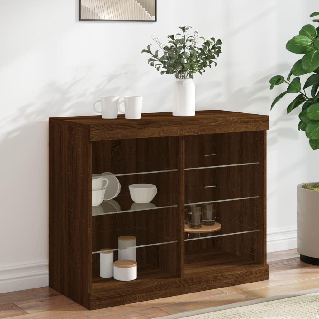 Sideboard With Led Lights 81X37X67 Cm