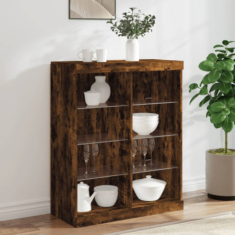 Sideboard With Led Lights 81X37X100 Cm