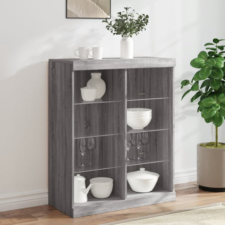 Sideboard With Led Lights 81X37X100 Cm