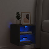 Tv Wall Cabinet With Led Lights 30X28.5X Black
