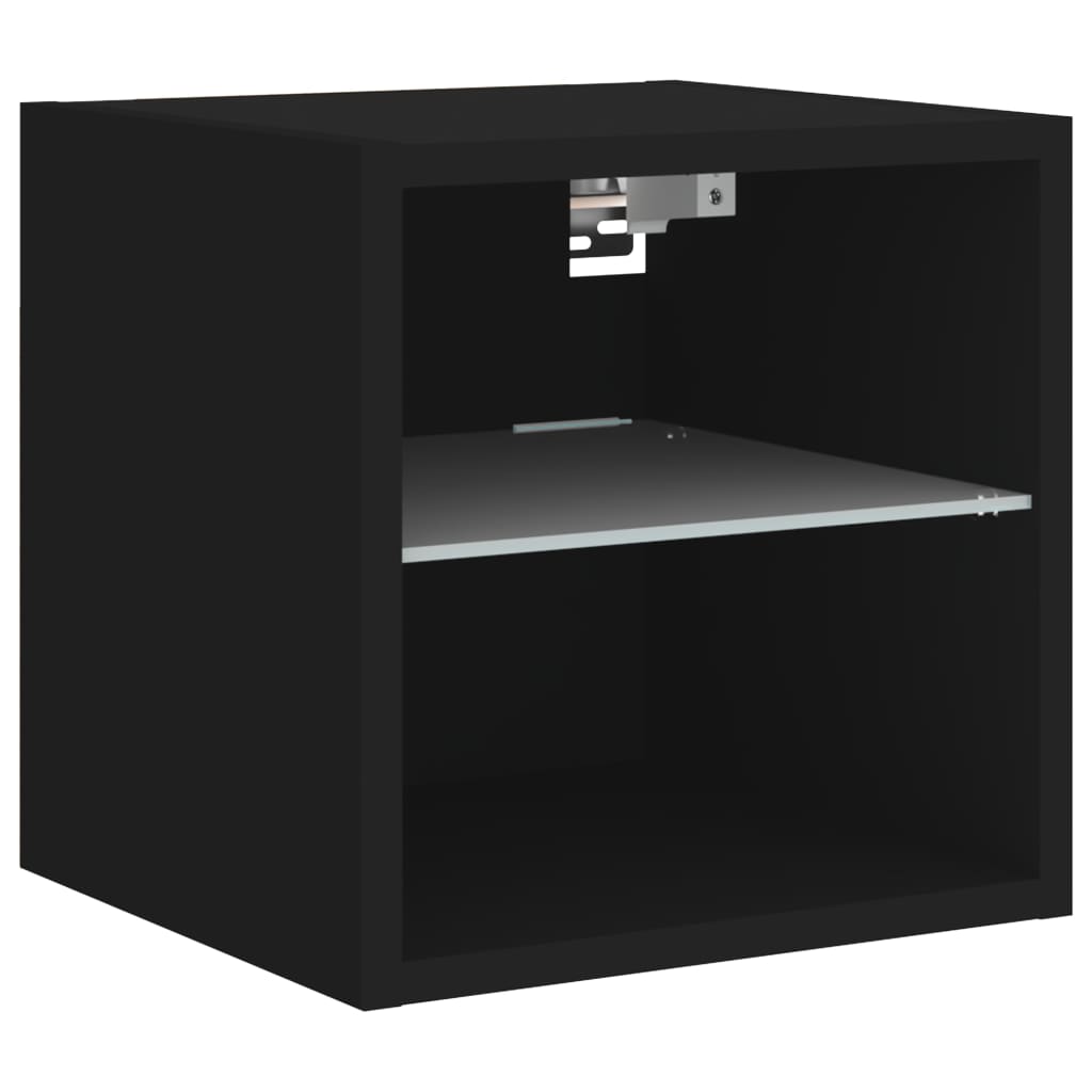 Tv Wall Cabinet With Led Lights 30X28.5X Black