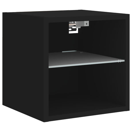 Tv Wall Cabinet With Led Lights 30X28.5X Black