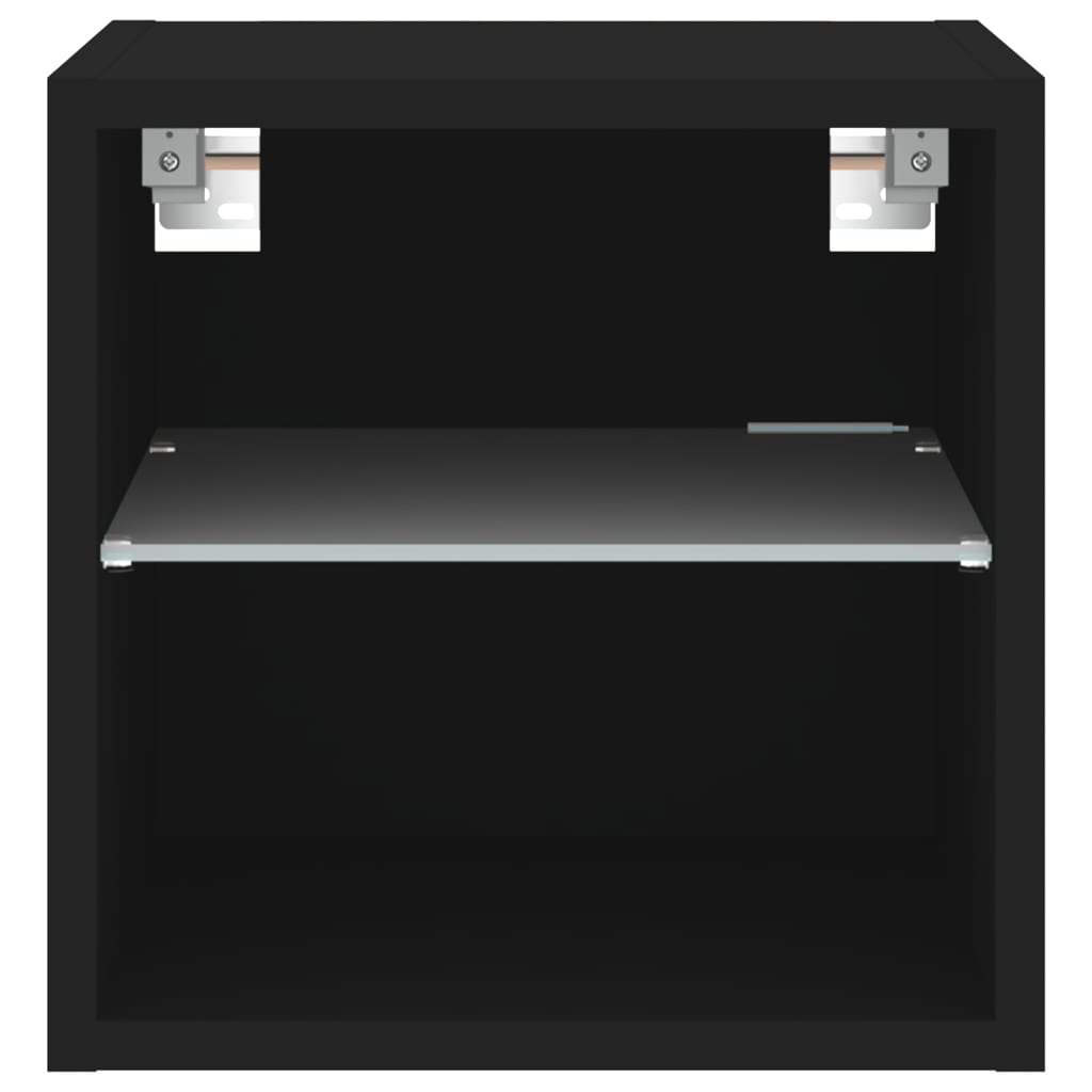 Tv Wall Cabinet With Led Lights 30X28.5X Black