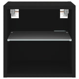 Tv Wall Cabinet With Led Lights 30X28.5X Black