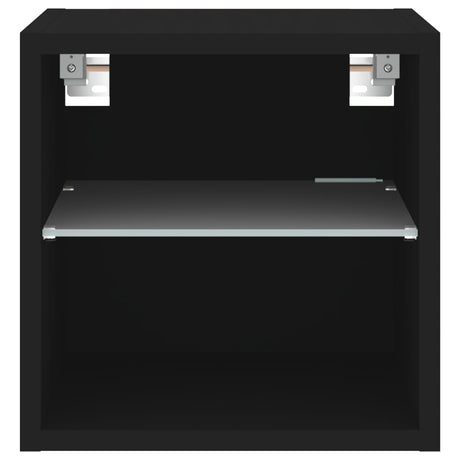 Tv Wall Cabinet With Led Lights 30X28.5X Black
