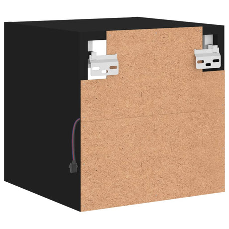 Tv Wall Cabinet With Led Lights 30X28.5X Black