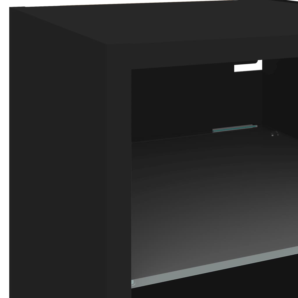 Tv Wall Cabinet With Led Lights 30X28.5X Black