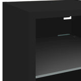Tv Wall Cabinet With Led Lights 30X28.5X Black