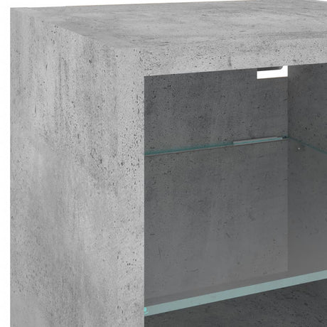 Tv Wall Cabinets With Led Lights 2 Pcs 30X28.5X Concrete Grey