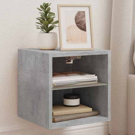 Tv Wall Cabinets With Led Lights 2 Pcs 30X28.5X Concrete Grey