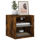 Tv Wall Cabinets With Led Lights 2 Pcs 30X28.5X Smoked Oak