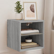 Bedside Cabinet With Led Lights Wall-Mounted Grey Sonoma