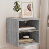Bedside Cabinet With Led Lights Wall-Mounted Grey Sonoma