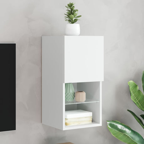 Tv Cabinet With Led Lights 30.5X30X White