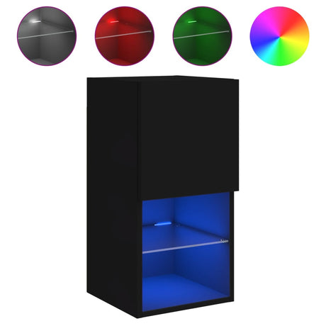 Tv Cabinet With Led Lights 30.5X30X Black