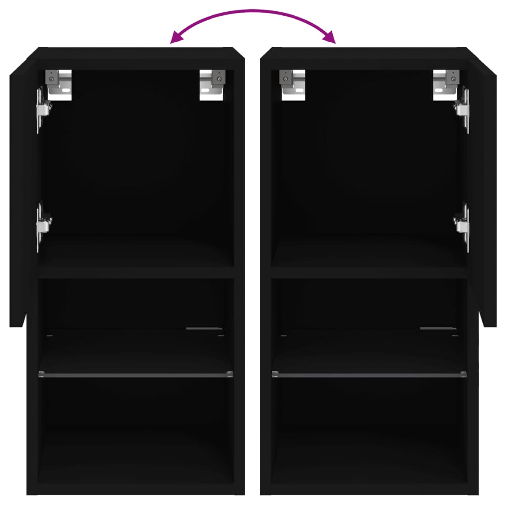 Tv Cabinet With Led Lights 30.5X30X Black