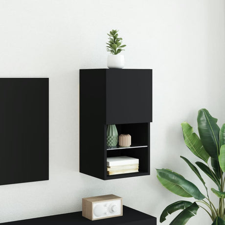 Tv Cabinet With Led Lights 30.5X30X Black