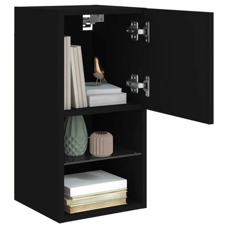Tv Cabinet With Led Lights 30.5X30X Black