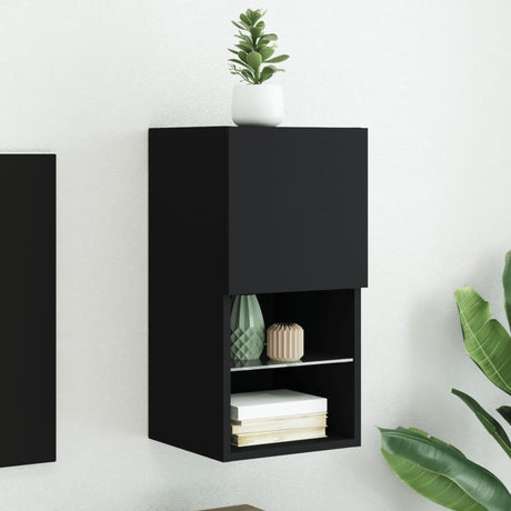 Tv Cabinet With Led Lights 30.5X30X Black