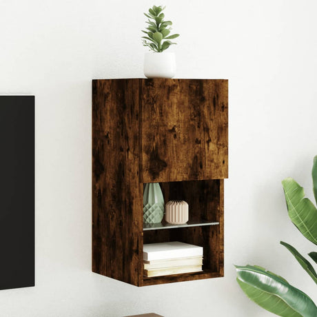 Tv Cabinet With Led Lights 40.5X30X Smoked Oak