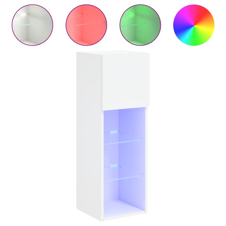 Tv Cabinet With Led Lights 30.5X30X White
