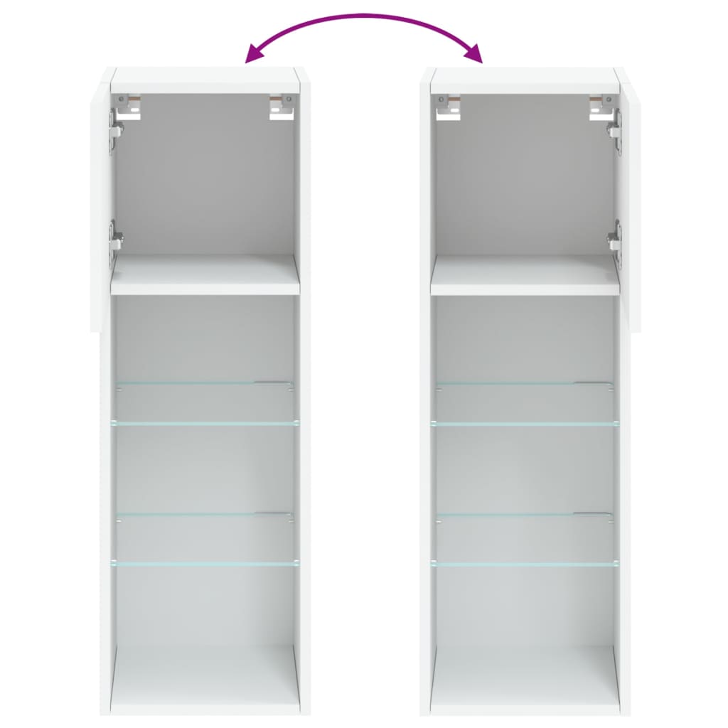 Tv Cabinet With Led Lights 30.5X30X White