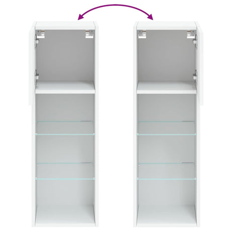 Tv Cabinet With Led Lights 30.5X30X White