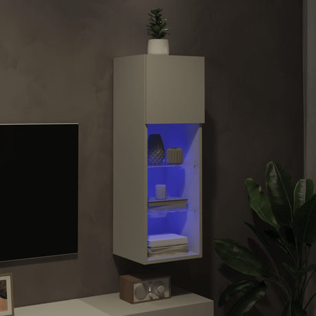 Tv Cabinet With Led Lights 30.5X30X White