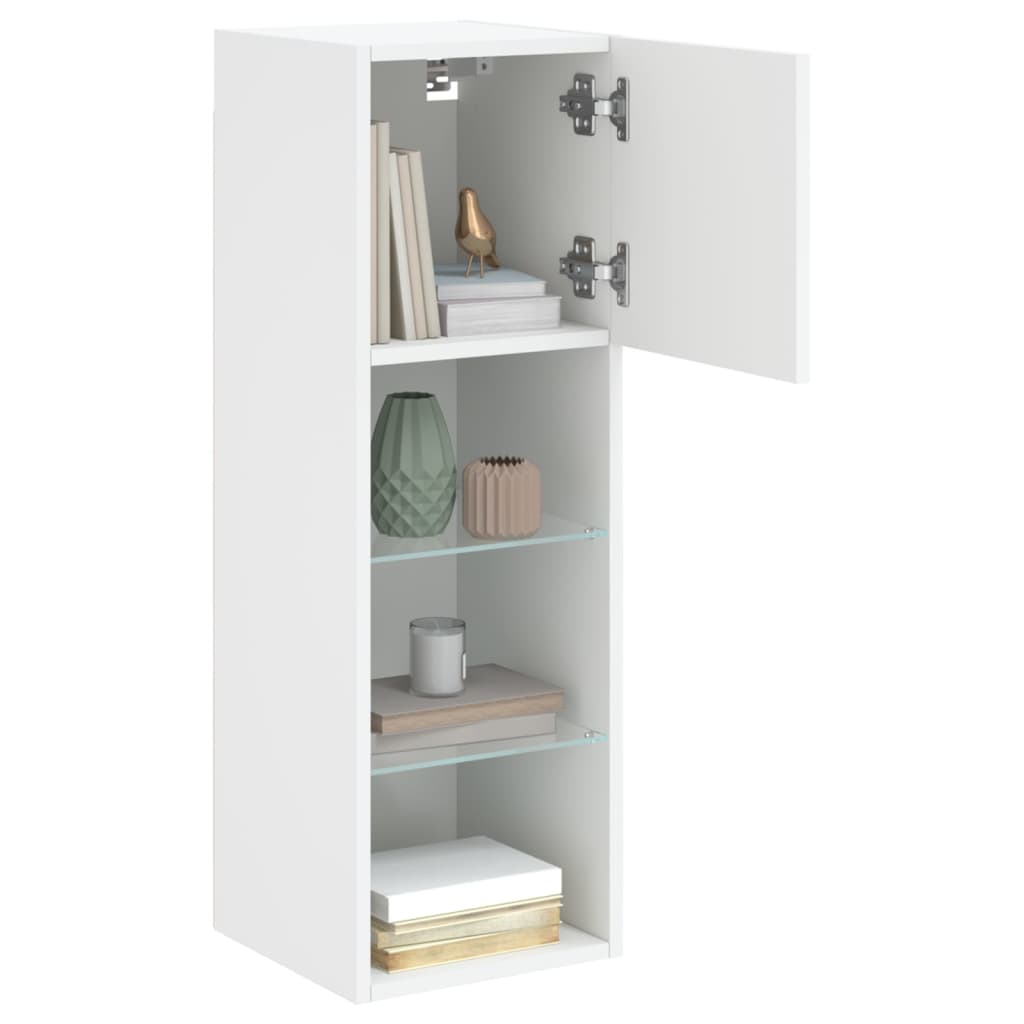 Tv Cabinet With Led Lights 30.5X30X White