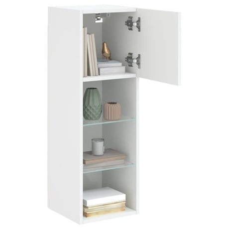 Tv Cabinet With Led Lights 30.5X30X White