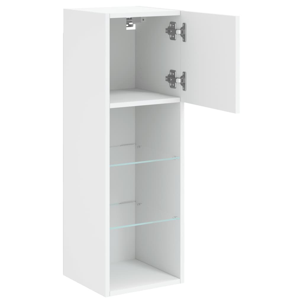 Tv Cabinet With Led Lights 30.5X30X White