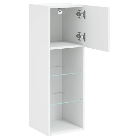 Tv Cabinet With Led Lights 30.5X30X White