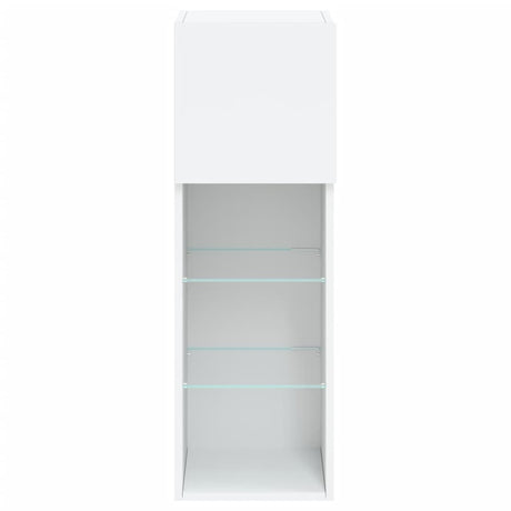 Tv Cabinet With Led Lights 30.5X30X White