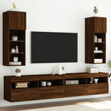 Tv Cabinet With Led Lights 40.5X30X Brown Oak