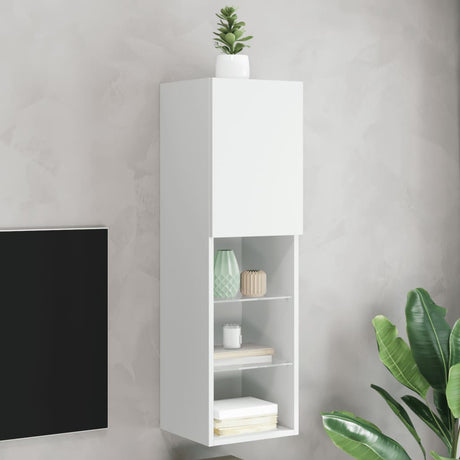 Tv Cabinet With Led Lights 30.5X30X White