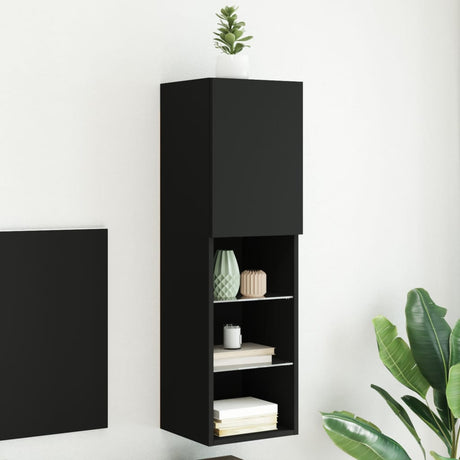 Tv Cabinet With Led Lights 30.5X30X Black