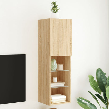 Tv Cabinets With Led Lights 2 Pcs 30.5X30X Sonoma Oak