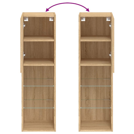 Tv Cabinets With Led Lights 2 Pcs 30.5X30X Sonoma Oak