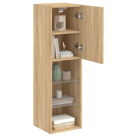 Tv Cabinets With Led Lights 2 Pcs 30.5X30X Sonoma Oak
