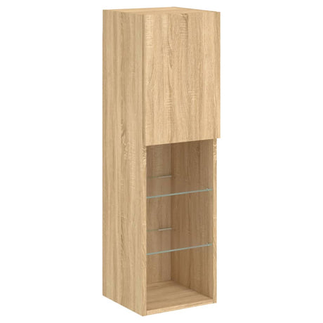 Tv Cabinets With Led Lights 2 Pcs 30.5X30X Sonoma Oak