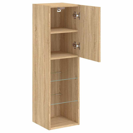Tv Cabinets With Led Lights 2 Pcs 30.5X30X Sonoma Oak